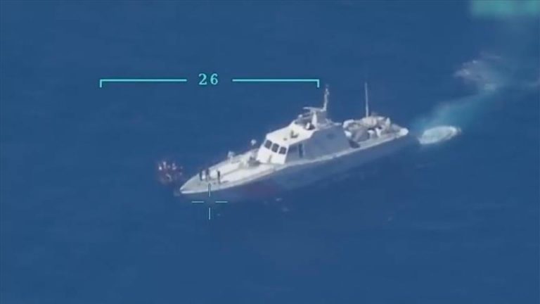 Drone captures footage of Greek forces illegally pushing back irregular migrants