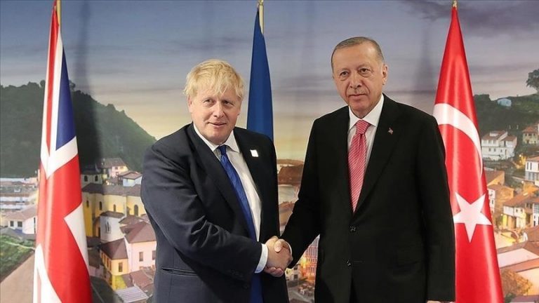 The Turkish president and the outgoing British prime minister discuss bilateral relations.