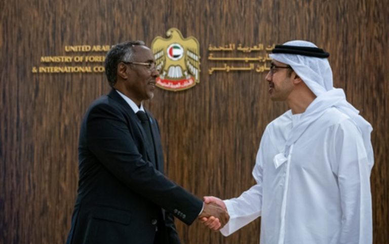 Somalia’s foreign minister is welcomed by H.H. Sheikh Abdullah bin Zayed