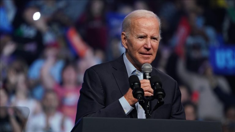 In advance of the midterm elections, Biden urges supporters to protect democracy.