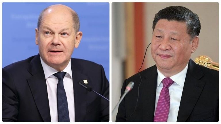 German Chancellor  and Chinese President Xi Jinping have both pledged to work for global peace.