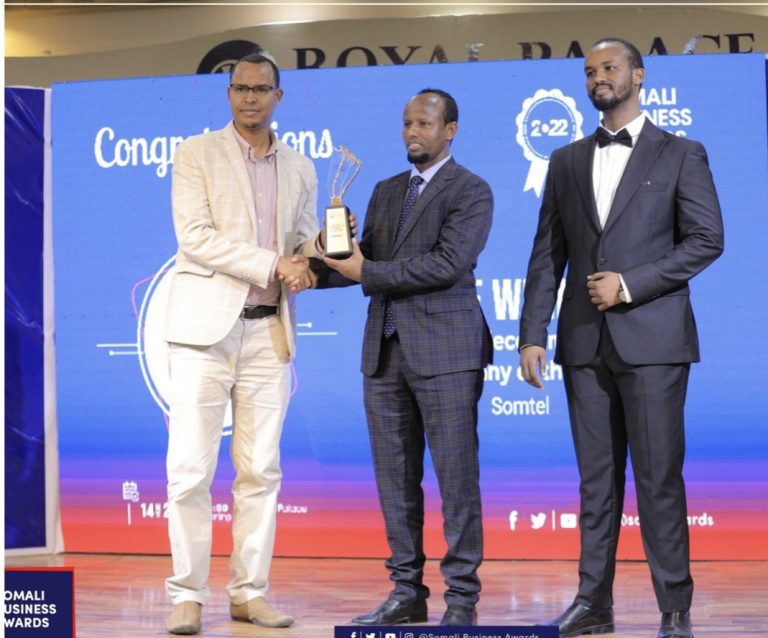 Somali Business Awards 2022 : The Best Telecommunication company  Of The Year 2022 :  Somtel Somalia
