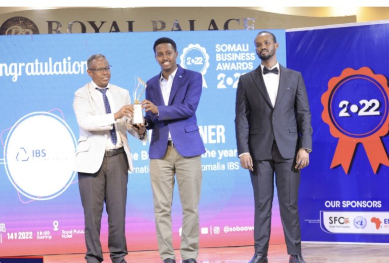 Somali Business Awards 2022 : The best bank of the year 2022 : IBS BANK.
