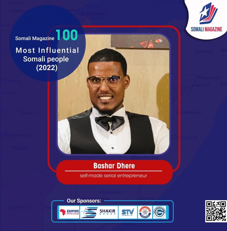 Bashar Dhere Listed among the 100 most influential Somali people in 2022