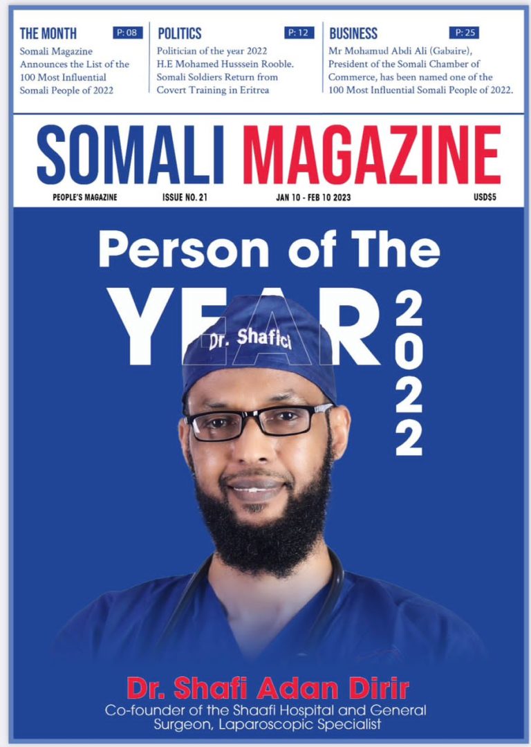 Issue:21 personal of the year 2022 Dr. Shafi Adan Dirir
