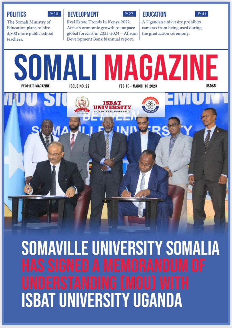Somaville University Somalia has signed a Memorandum of Understanding (MoU) with ISBAT University Uganda.