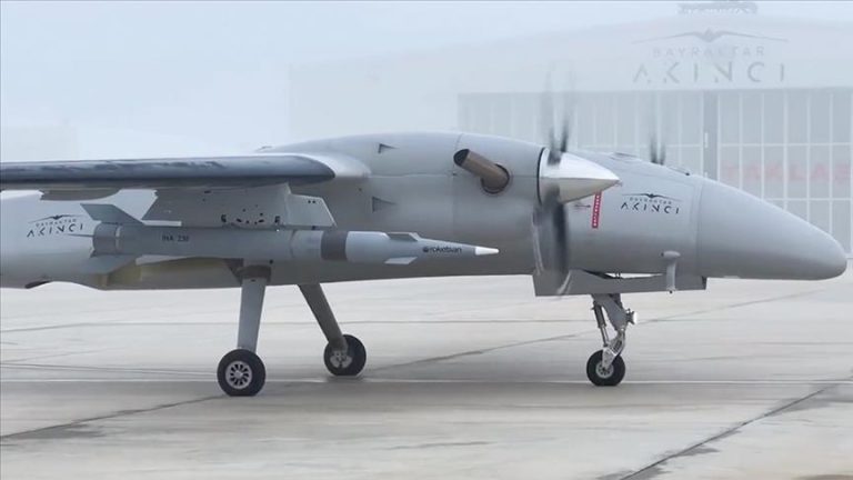 Bayraktar Akinci, a Turkish unmanned aerial vehicle, successfully tests a supersonic missile.