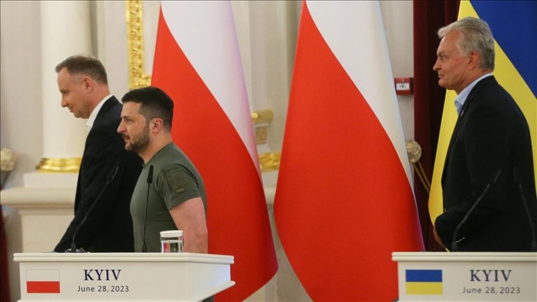 The Polish president is in Kyiv to promote Ukraine’s NATO membership application.