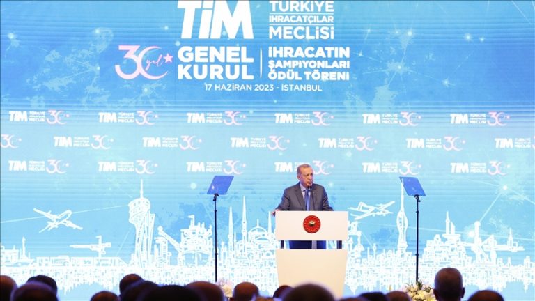 President Erdogan expects Turkey to export $265 billion by the end of 2023.
