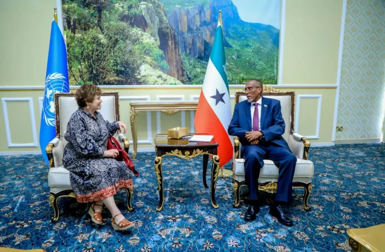 The leader of Somaliland meets with the UN Special Representative to discuss conflict resolution efforts.