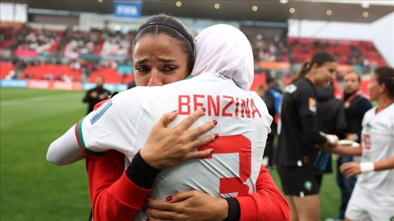 Morocco’s Benzina becomes the first player to wear hijab at the FIFA Women’s World Cup.