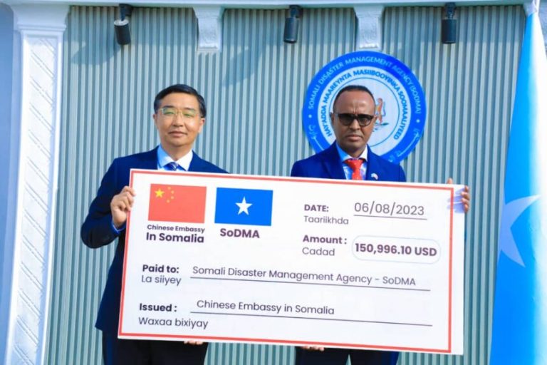 China contributes $150,000 to humanitarian aid in Somalia.