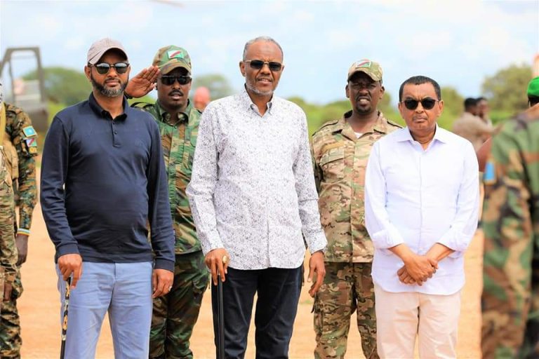 A high-level delegation of federal and state authorities arrives in the area of Diinsoor.