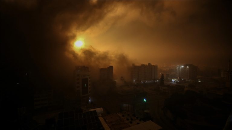 Israeli airplanes hit targets in Gaza.