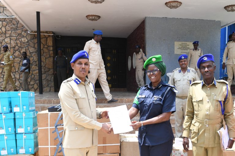 Somali police force receives equipment donation from ATMIS to enhance it surveillance services