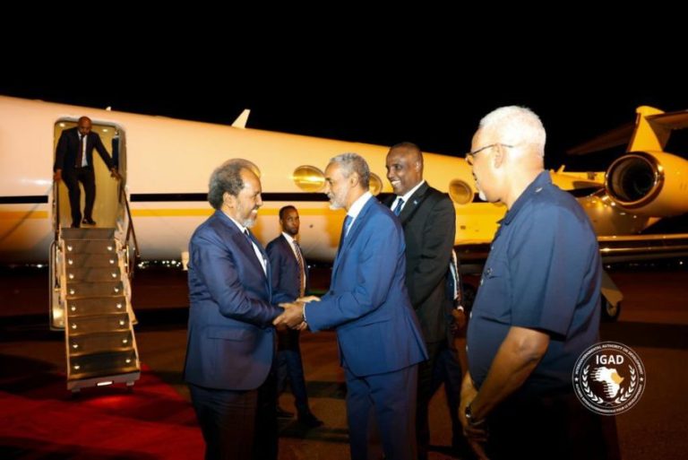 The Somali President has arrived in Djibouti for the IGAD summit.