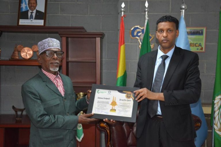 Somalia has been awarded the Medal of Culture and the Art of the Horn of Africa. AWARD FOR ODA