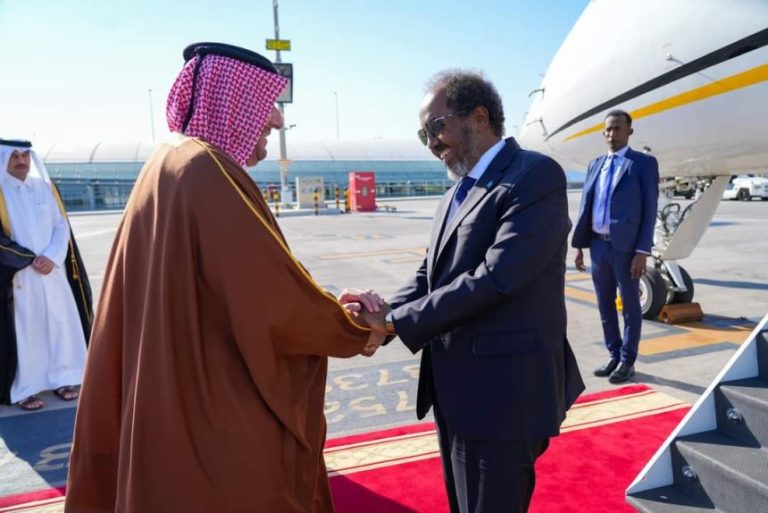 President Hassan Sheikh Mohamud arrived in Qatar for bilateral talks.