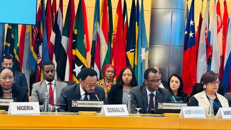 Somalia’s finance minister meets with World Bank leaders to discuss economic progress.