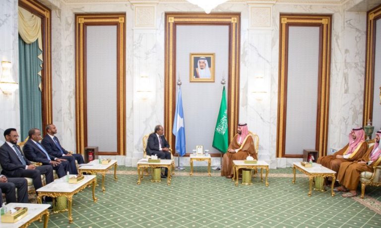 President Hassan Sheikh meets the Crown Prince of Saudi Arabia.