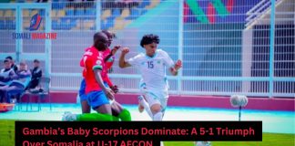Gambia Dominates Somalia 5-1, Ending Ocean Stars’ U-17 AFCON Journey
