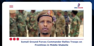 Somali Ground Forces Commander Visits Frontlines in Middle Shabelle to Boost Troop Morale