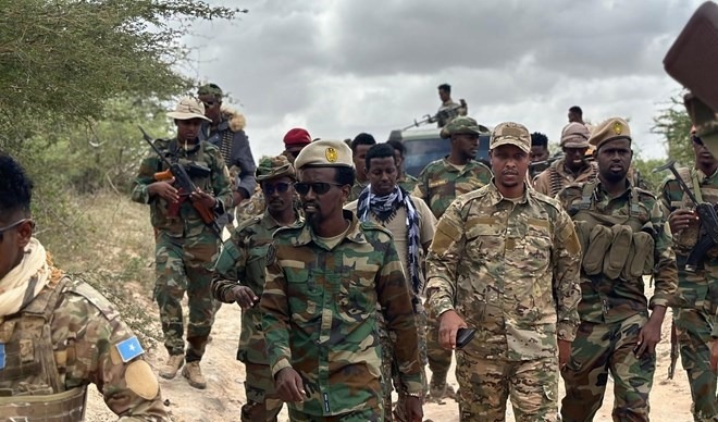 Somali Ground Forces Commander Visits Frontlines in Middle Shabelle to Boost Troop Morale