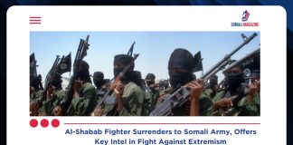 Al-Shabab Fighter Surrenders to Somali Army, Provides Intelligence on Militant Group’s Operations