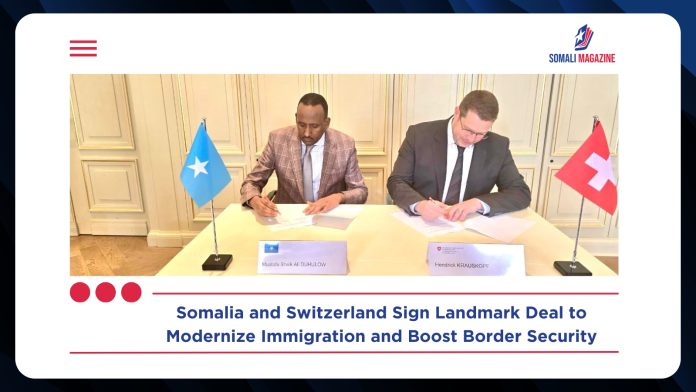 Somalia, Switzerland Sign Agreement to Strengthen Immigration Services and Security Amid Reform Push