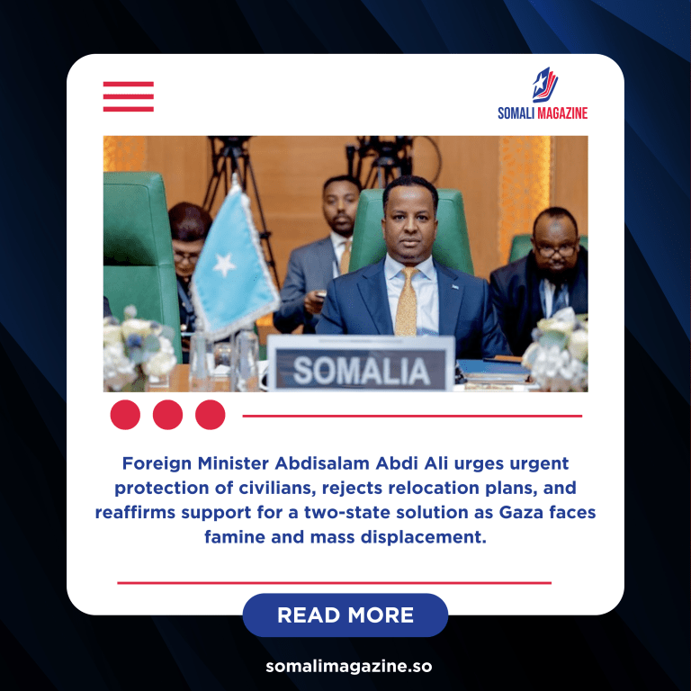 Somalia Renews Call for Immediate Gaza Cease-Fire at OIC Meeting