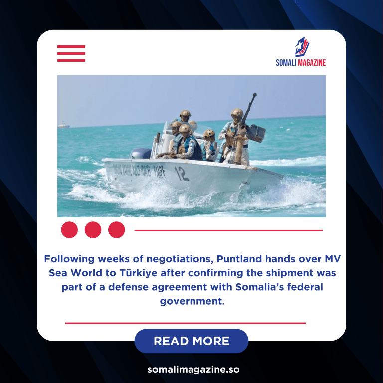 Puntland Releases Seized Turkish Cargo Ship After Diplomatic Breakthrough