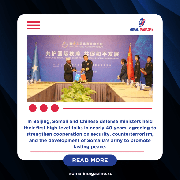 Somalia and China Renew Defense Ties After Decades