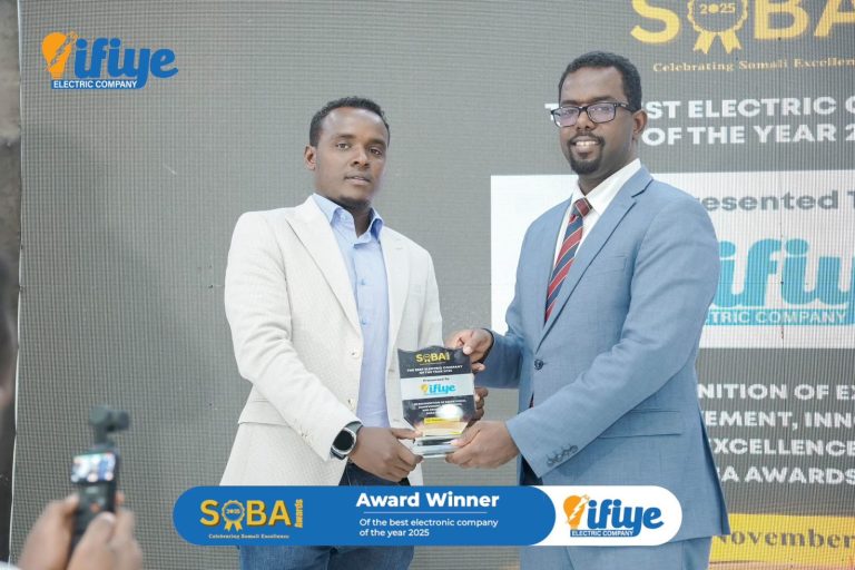 Ifiye Electric Company Wins the best Electric company of the year 2025 in Somalia