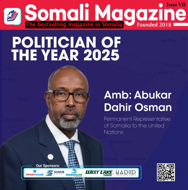 Somali Magazine’s Politician of the year 2025 “H.E. Ambassador Abukar Dahir Osman Permanent Representative of the Federal Republic of Somalia to the United Nations”
