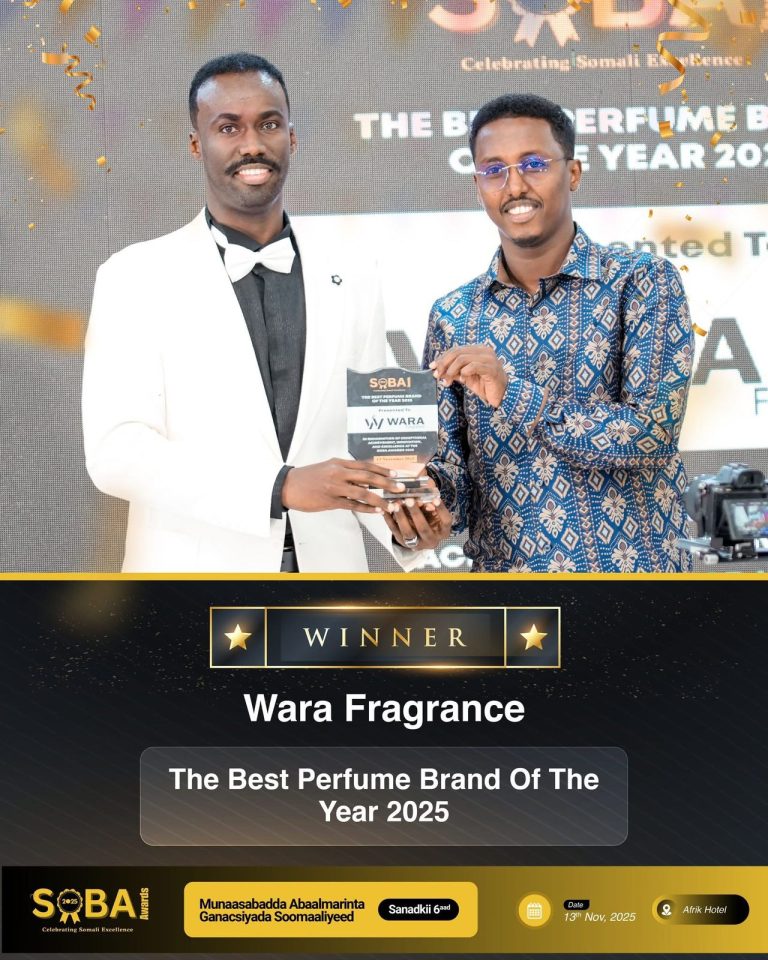 Wara Fragrance Named Best Perfume Brand of the Year 2025 at Somali Business Awards
