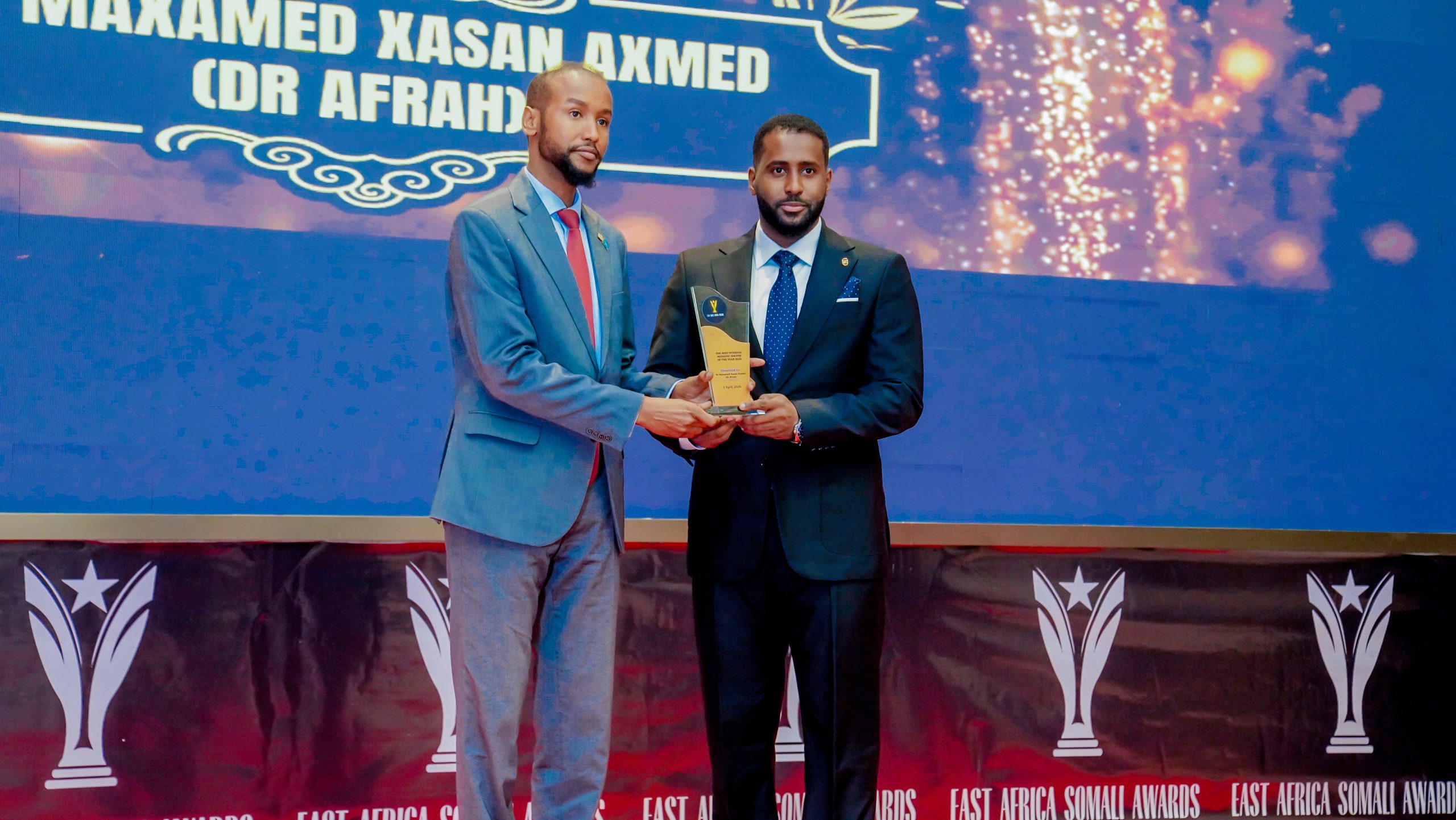 Dr Maxamed Xasan Axmed (Dr Afrah) Wins Best Internal Medicine Doctor of the Year 2025 at East Africa Somali Awards