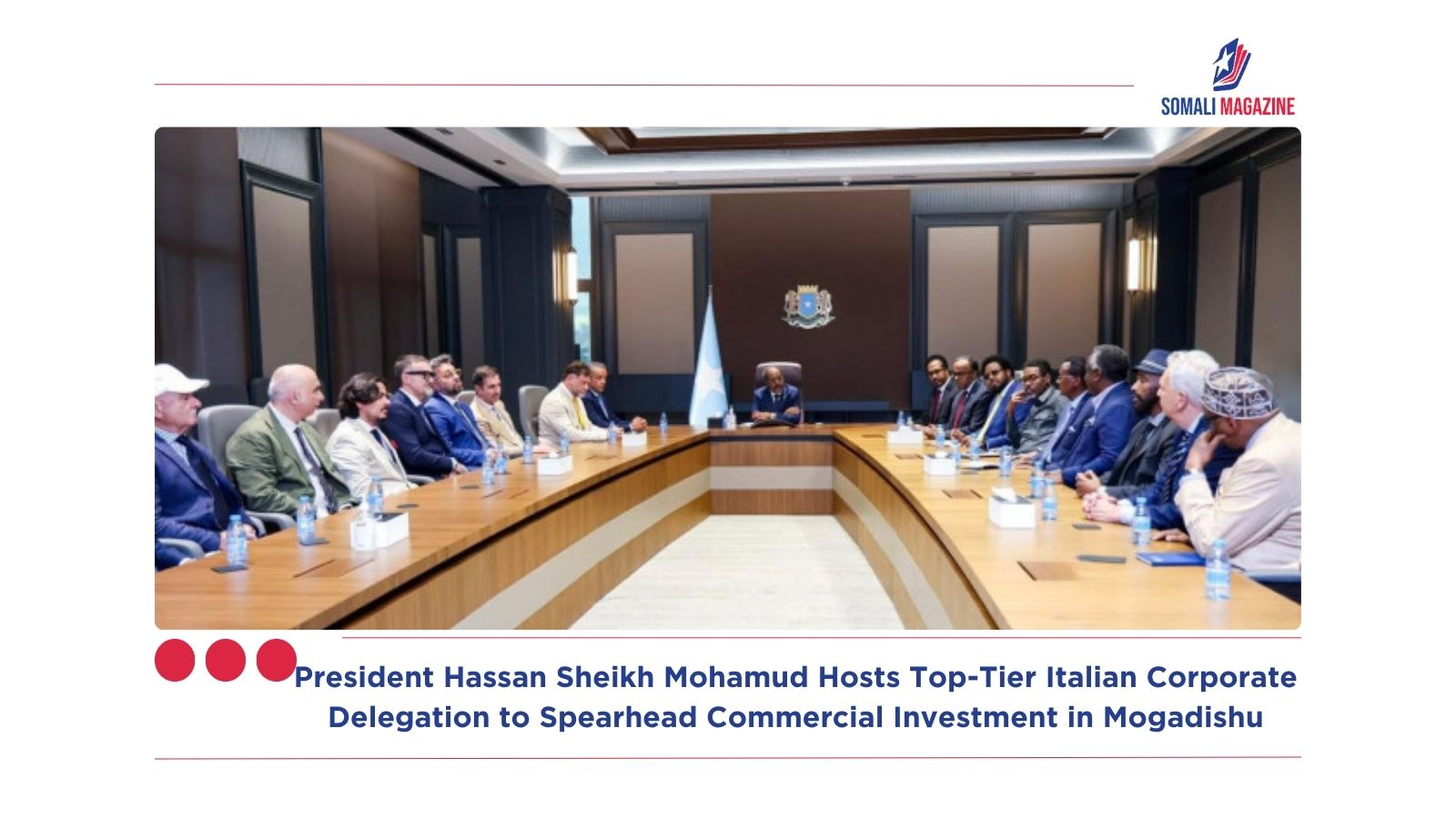 President Hassan Sheikh Mohamud Hosts Top-Tier Italian Corporate Delegation to Spearhead Commercial Investment in Mogadishu