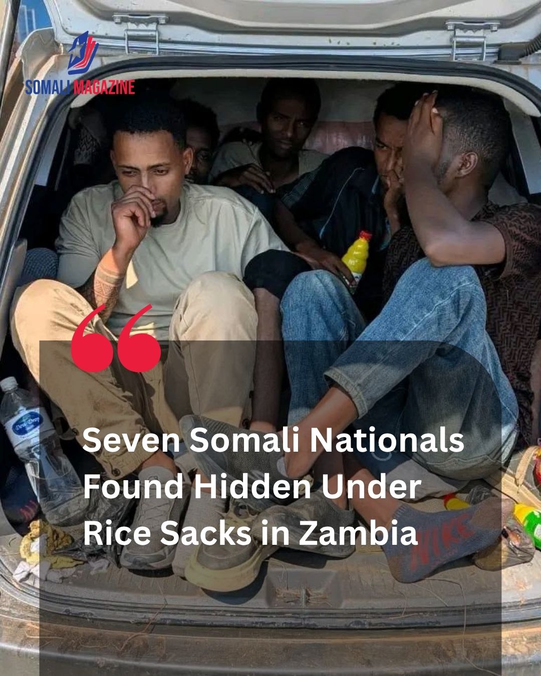 Border Interception: Seven Somali Nationals Found Hidden Under Rice Bags in Zambia