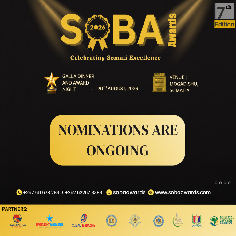 Celebrating Enterprise: Nominations Currently Ongoing for 7th Edition SOBA Awards 2026 in Mogadishu