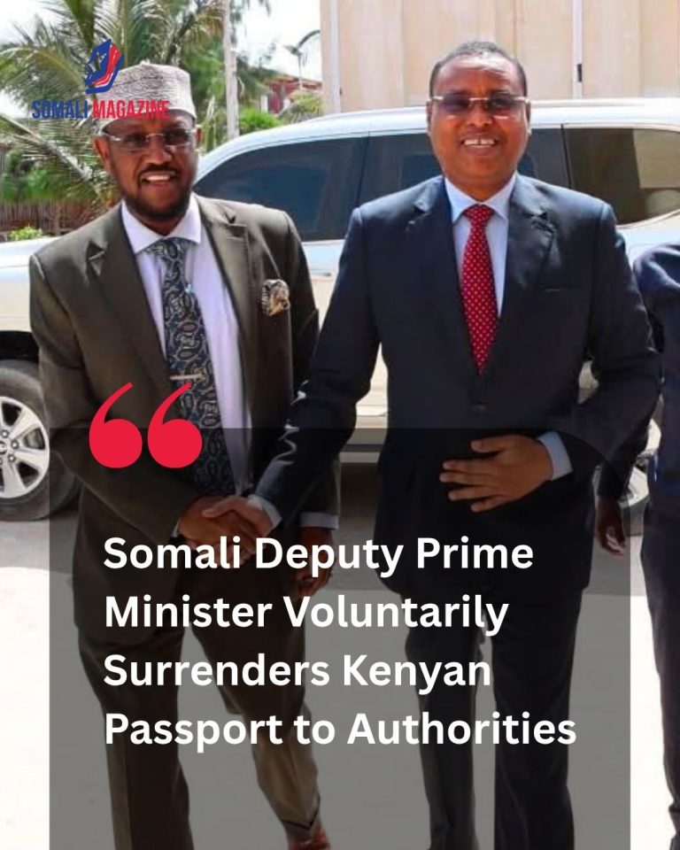 Public Service Integrity: Somali Deputy Prime Minister Voluntarily Returns Kenyan Passport to Uphold Transparency