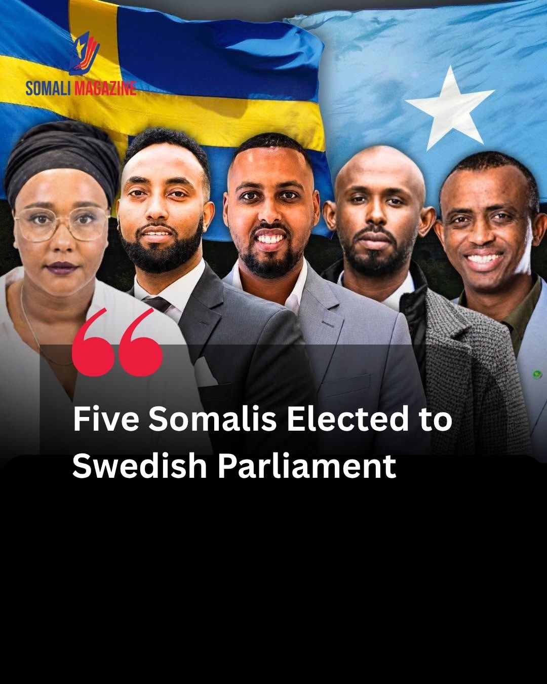Five Politicians of Somali Origin Elected to Sweden Parliament in Historic National Ballot
