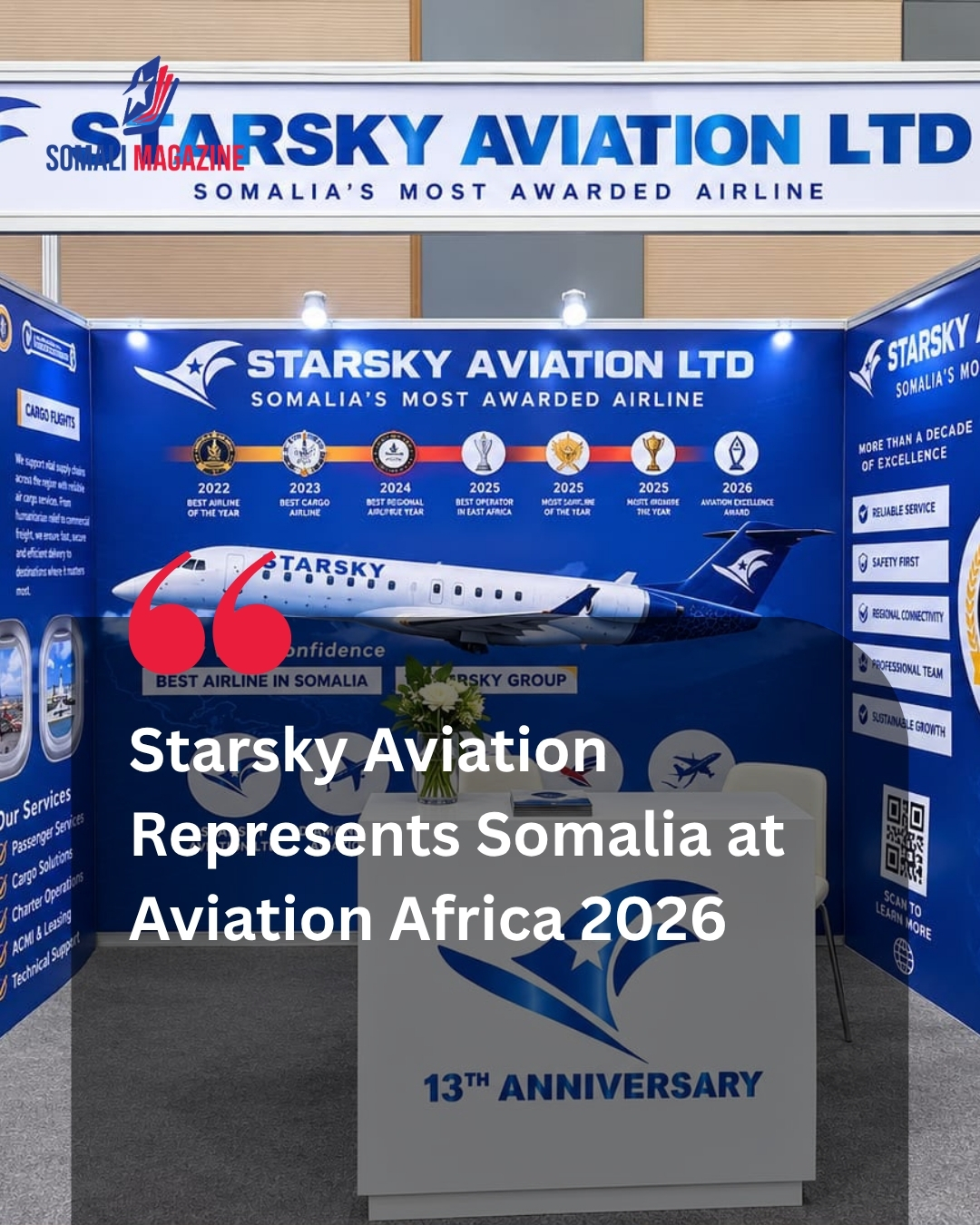 Starsky Aviation Represents Somalia at Aviation Africa 2026, Signals New Era of International Connectivity
