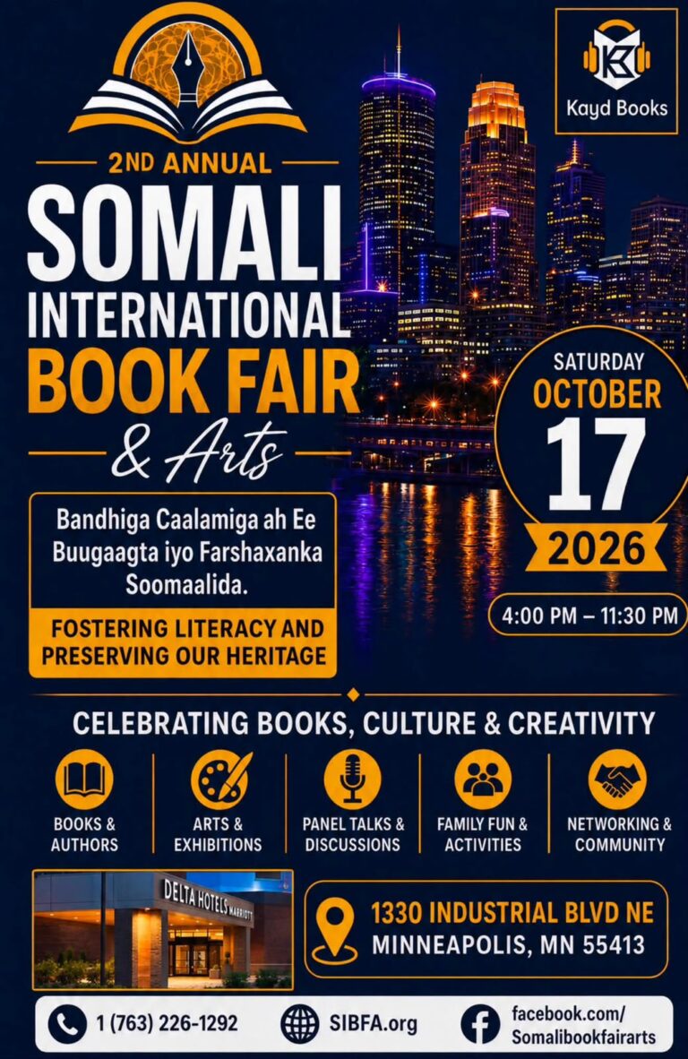 Somali International Book Fair & Arts 2026 to Bring Together Somali Literary and Creative Communities in Minnesota USA 
