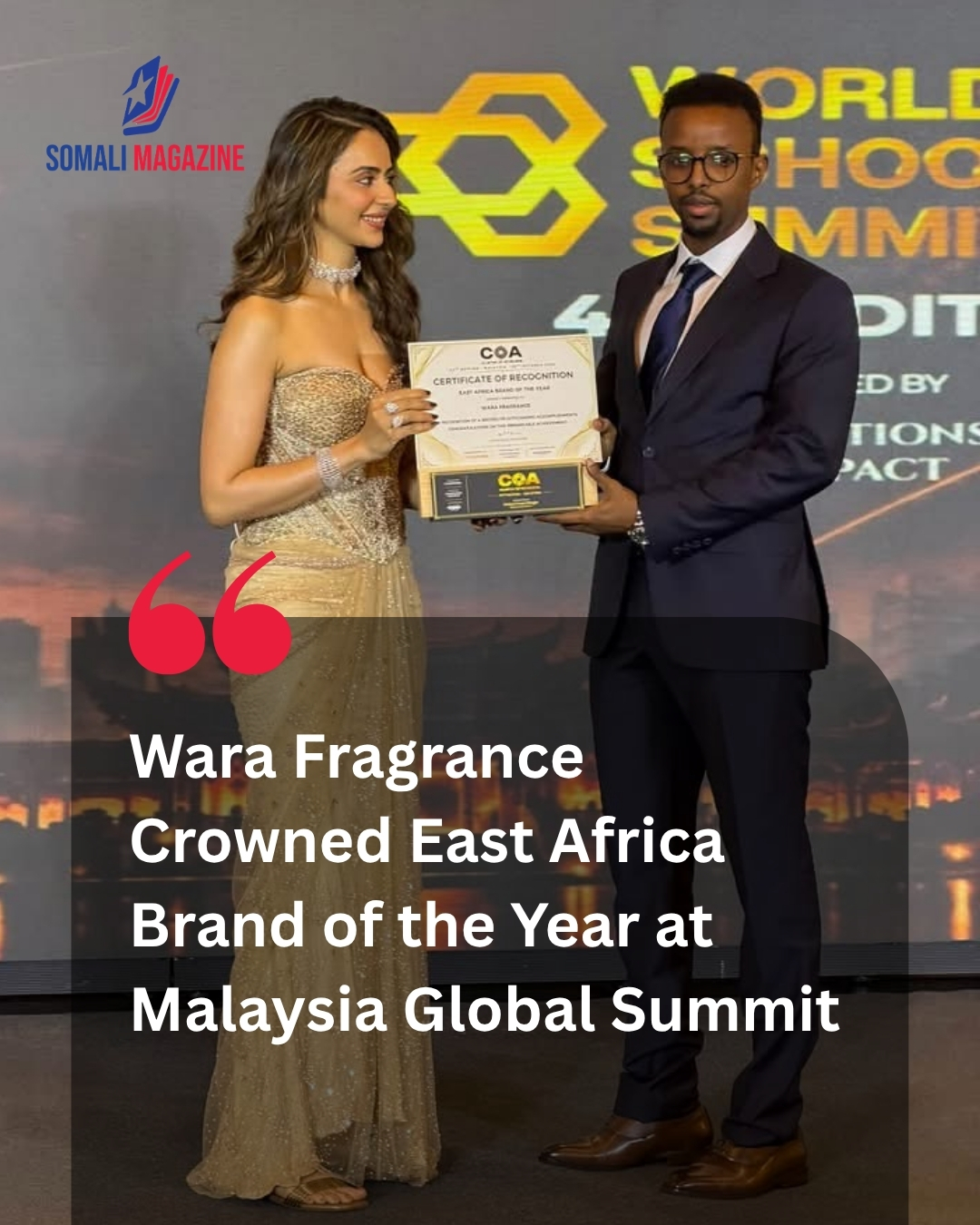 Wara Fragrance Named East Africa Brand of the Year 2026 at International Summit in Malaysia